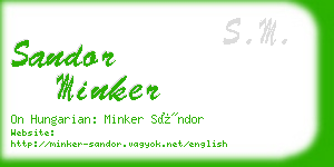 sandor minker business card
